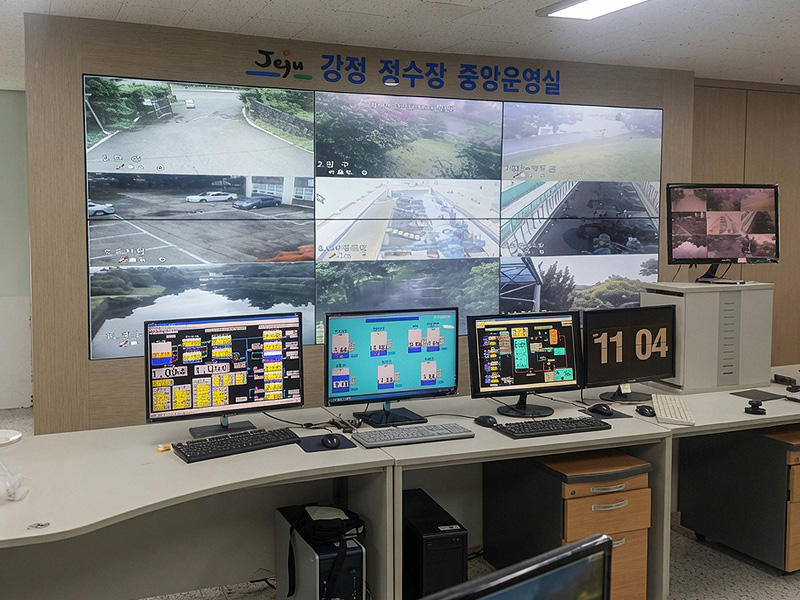 강정정수장 상황실모니터 미디어시티 시공사례
