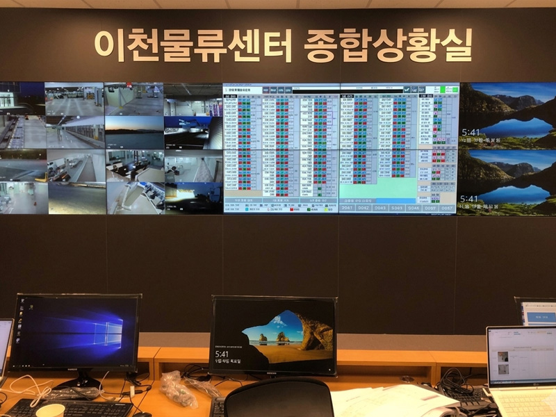 이천물류센터 상황실모니터 미디어시티 시공사례